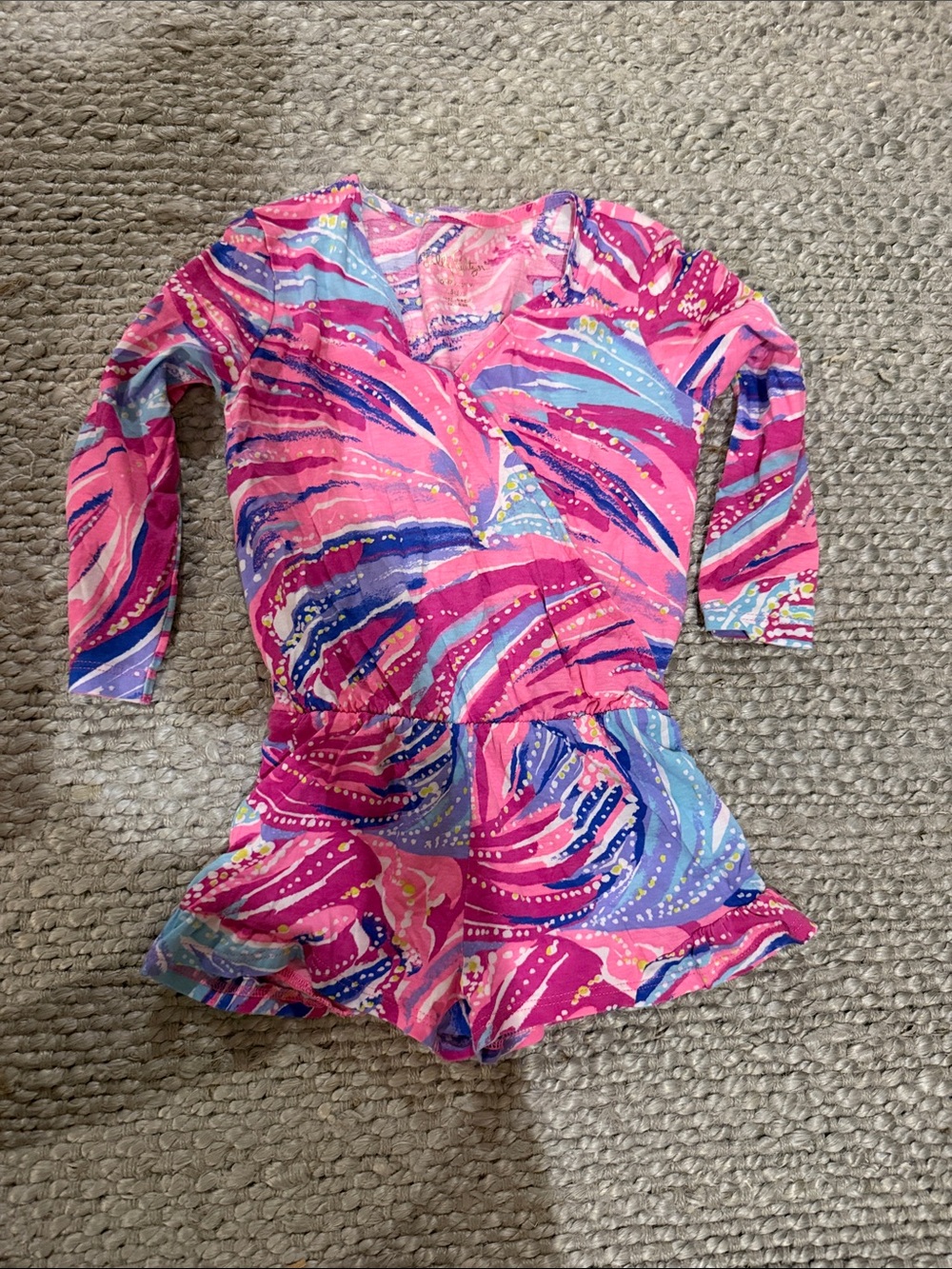Lilly Pulitzer Vibrant Pink & Blue Printed Romper